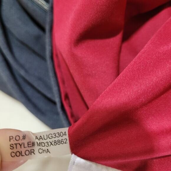 Marc New York by Andrew Marc Gray Pencil Dress, Red Striped Shoulders - Size 14 - Picture 7 of 10